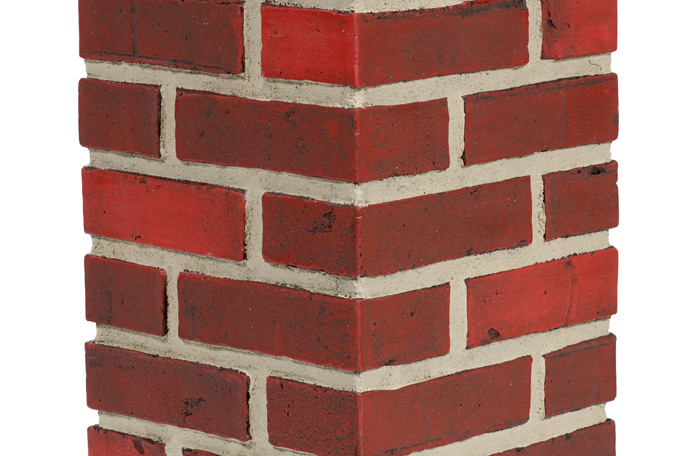 Brick Historic Architectural Corner - Dark Brick Gray Grout